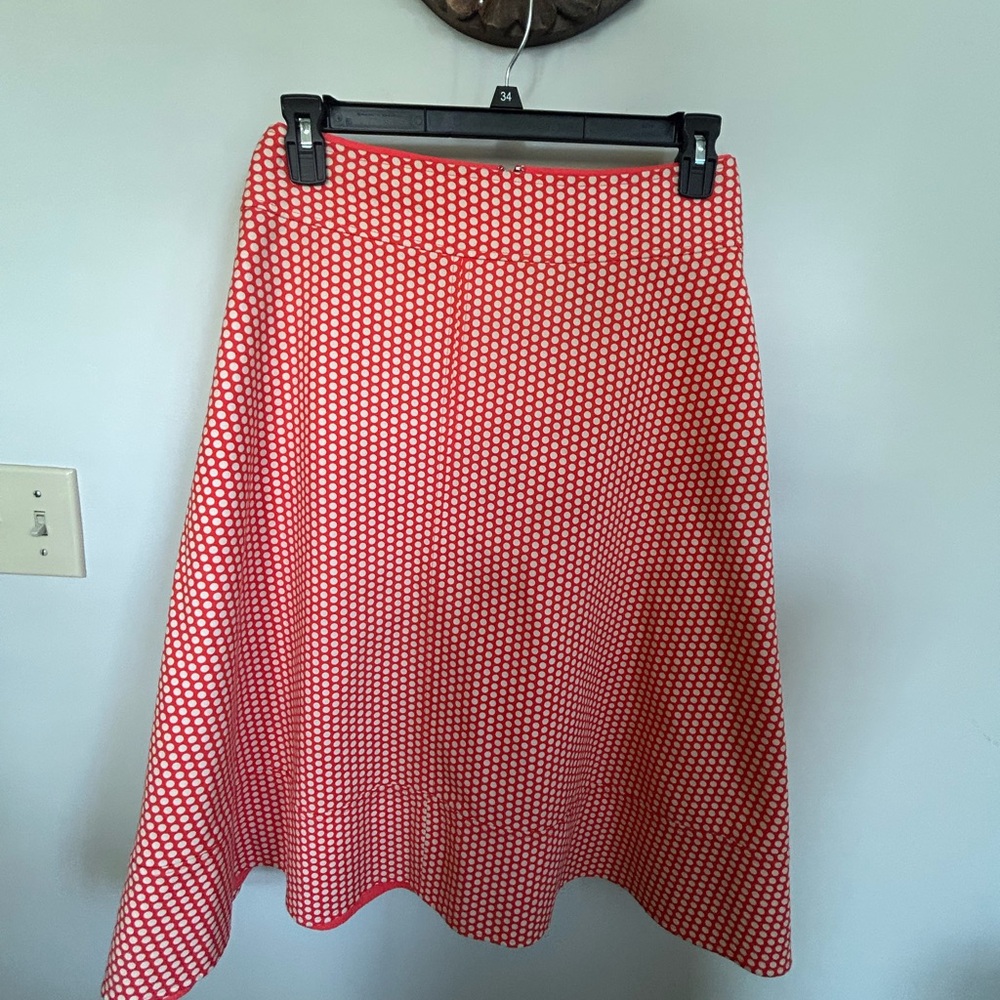 Lane Bryant Modern Collection Orange & White polka dot skirt w/ pockets, size 22
